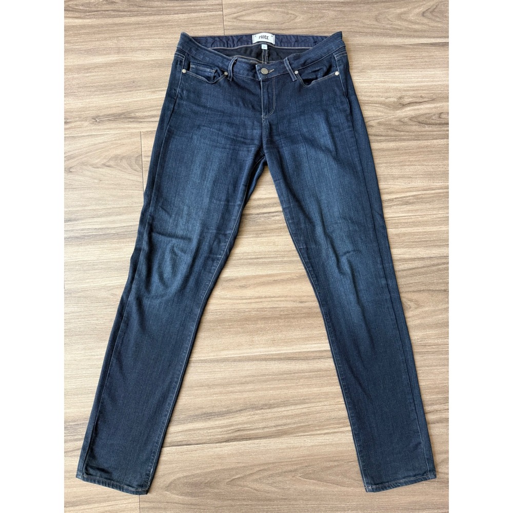PAIGE Skyline Skinny Jeans Dark Indigo Blue Stretch Denim Size 29